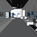 Modern Exhibition Hall Interior Design With Digital Screens And Display Areas