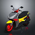 Modern Sporty Motorcycle With Gray Yellow Red And Black Color Design