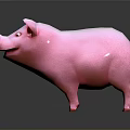Cute Pink Pig 3D Model With Smiling Expression And Cartoon Design