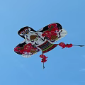Hanging Butterfly Shaped Home Decorative Item With Colorful Patterns And Red Tassels