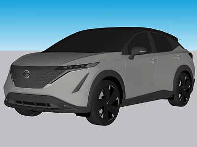 Nissan Electric SUV With Modern Sleek Body Design And Black Wheels 3d model
