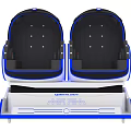 Universal Cinema VR Seats With Blue Lighting And White Black Design 3d model