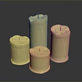 Handcrafted Wooden Candles With Natural Texture And Various Sizes For Home Decor