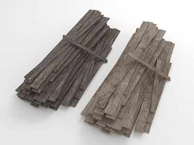 Bundled Wooden Stone Strips Featuring Natural Texture And Brown Color for Decorative Use 3d model