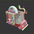 Pink Donut Food Truck With Cute Design And Figure