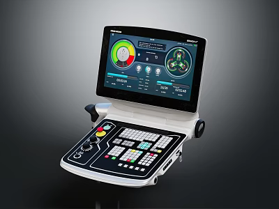 Advanced Medical Monitoring Equipment With Large Display Real Time Data Charts And Control Panel 3d model
