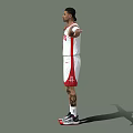 A Man Wearing White Rockets Number 4 Jersey With Arm Sleeve And Tattoos Standing Arms Outstretched