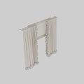 Beige Curtains With Ruffled Edges For Window Decoration And Home Style