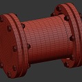 Metal soft connection of fire pump room 3d model