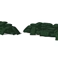 Green Stone Masonry Structure For Landscape Border With Natural Textured Blocks