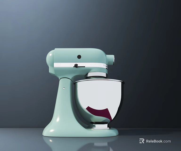 Stylish Light Green Stand Mixer Modern Kitchen Appliance With Mixing Bowl 3d model 