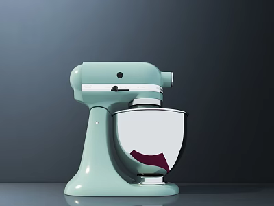 Stylish Light Green Stand Mixer Modern Kitchen Appliance With Mixing Bowl 3d model