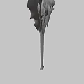 Silver Decorative Spear With Intricate Patterns Sharp Blade And Carved Texture On Black Background 3d model