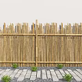 Chinese-style Bamboo Fence Bamboo Fence Bamboo Fence Partition Courtyard Fence Partition Fence Old Slab Chinese-style Tingbu Slab 3d model