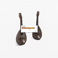 Two Handcrafted Wooden String Instruments With Pear Shape And Strings Displayed
