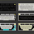 Various Colorful Computer Keyboards Collection With Different Designs And Styles