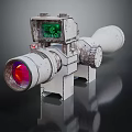 Precision Optical Equipment With Red Lens Green Digital Display And White Mechanical Components