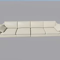 Modern Cream Sectional Sofa With Soft Cushions And Spacious Seats 3d model