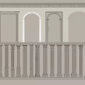 Classical Architectural Decorative Elements Featuring Columns Arches and Niches
