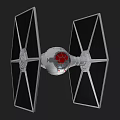 Detailed TIE Fighter Model With Hexagonal Wings And Red Cockpit Accent