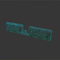 Moss Covered Ancient Broken Stone Walls Architectural Structure Design Details 3d model