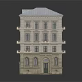 Classical Style Multi Story Residential Building With Light Facade Gray Roof And Ornate Window Design