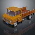 Vintage Yellow Truck With Wooden Bed And Retro Exterior Design
