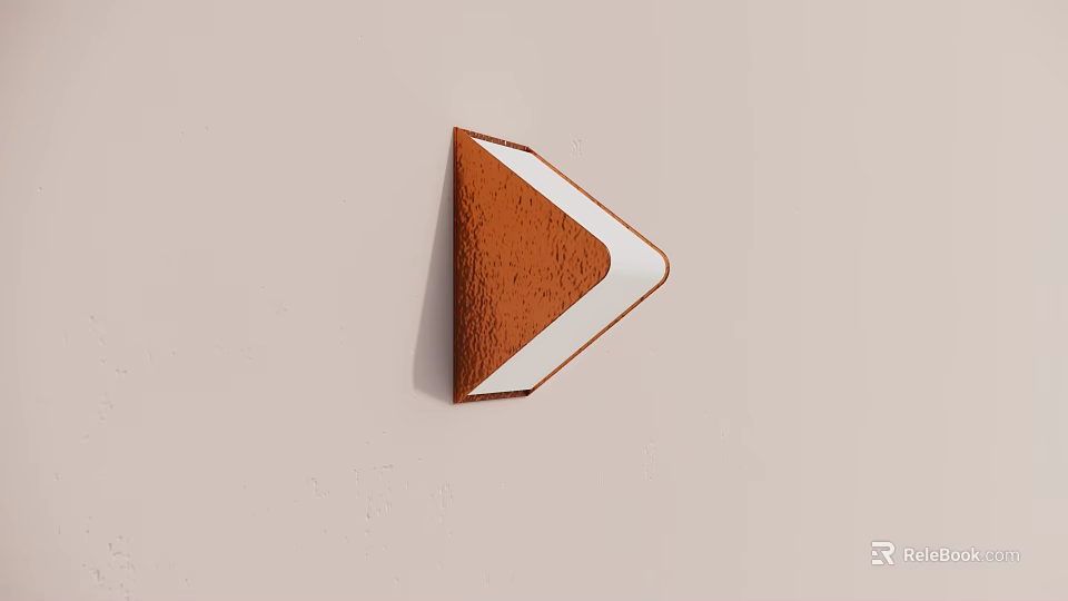 Modern Triangular Wall Lamp With Brown And White Design Mounted On Beige Wall 3d model 