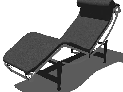Modern Lounge Chair With Black Cushion And Sleek Metal Frame Design 3d model