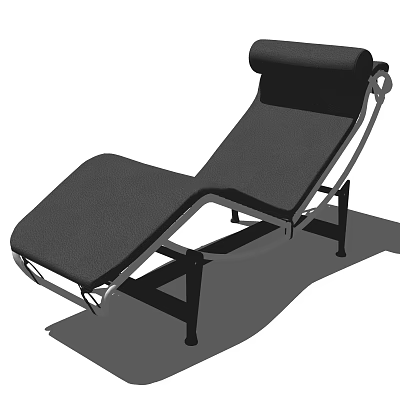 Modern Lounge Chair With Black Cushion And Sleek Metal Frame Design 3d model