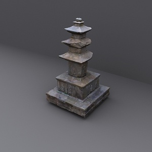 Realistic Stone Tower Buddha Tower Stone Ornaments 3d model