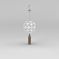 White Geometric Sphere Pendant Light With Intricate Lattice Design And Brown Tassel