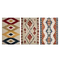Colorful Traditional Square Rugs With Geometric Patterns Red Yellow Blue Ethnic Designs
