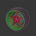 High Quality Automotive Car Wheel Rim With Alloy Design And Red Accents