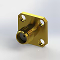 Yellow Metal Connectors With Square And Circular Mounting Hardware Components