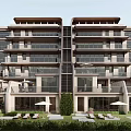 Luxury Detached Villa With Modern Multi story Design Large Windows Balconies And Lawn Area