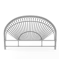 Golden Rattan Headboard With Scalloped Design For Modern Bedroom Decor