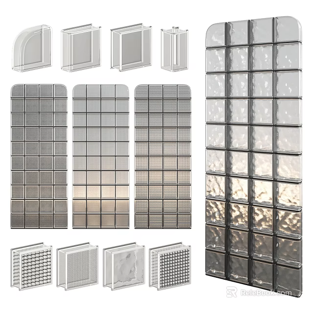 Textured Glass And Patterned Wall Panels For Modern Interior Design 3d model 