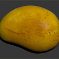 Ripe Yellow Mango With Smooth Surface On Black Background With Reflection 3d model