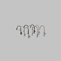 Three Modern Brass Kitchen Faucets With Curved Spout And Elegant Design
