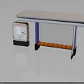 Control Panel Device Structure With White Top Orange Base And Black Stand 3d model
