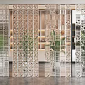 Modern partition glass brick partition 3d model