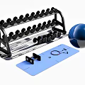 Home Gym Sports Equipment With Dumbbell Rack Dumbbells Exercise Ball Yoga Mat And Jump Rope