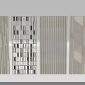 Modern Stylish Room Dividers With Geometric Patterns Vertical Stripes And Grid Designs 3d model
