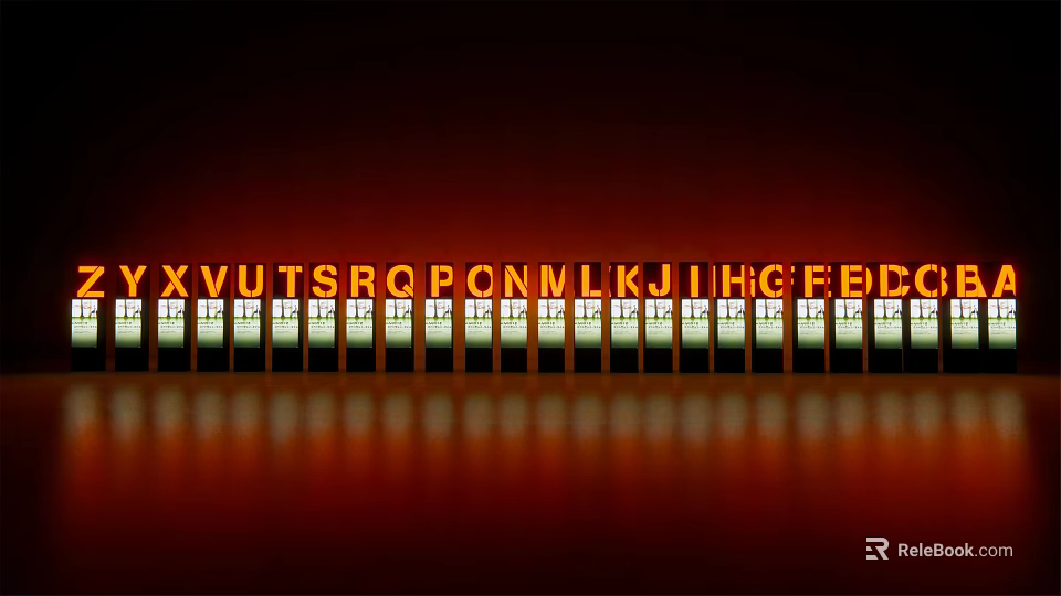 Commercial Illuminated LED Letter Equipment For Business Signage Display With Alphabet Arrangement 3d model 