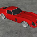Red Classic Sports Car Featuring Sleek Body In Modern Indoor Gray Floor Area