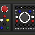 Modern Household Control Panel With Colorful Buttons Multiple Knobs And Black Body