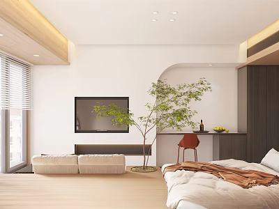 Modern Apartment Interior Design With Open Layout Living Room And Stylish Decor 3d model
