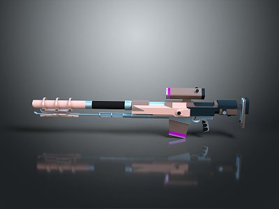 Sniper rifle sight sniper rifle sci-fi sniper rifle semi-automatic rifle combat rifle 3d model