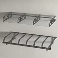 Modern Awning Structures With Metal Frame And Glass Top Design Elements 3d model